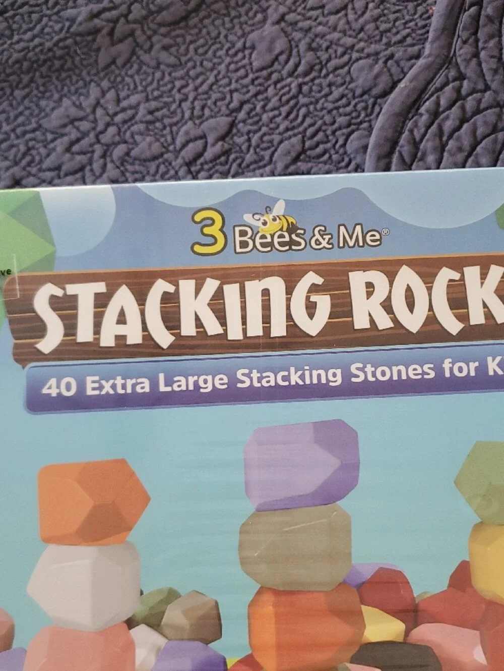 Bees & Me Stacking Rocks - Multicolor Wooden Stacking Stones for Kids